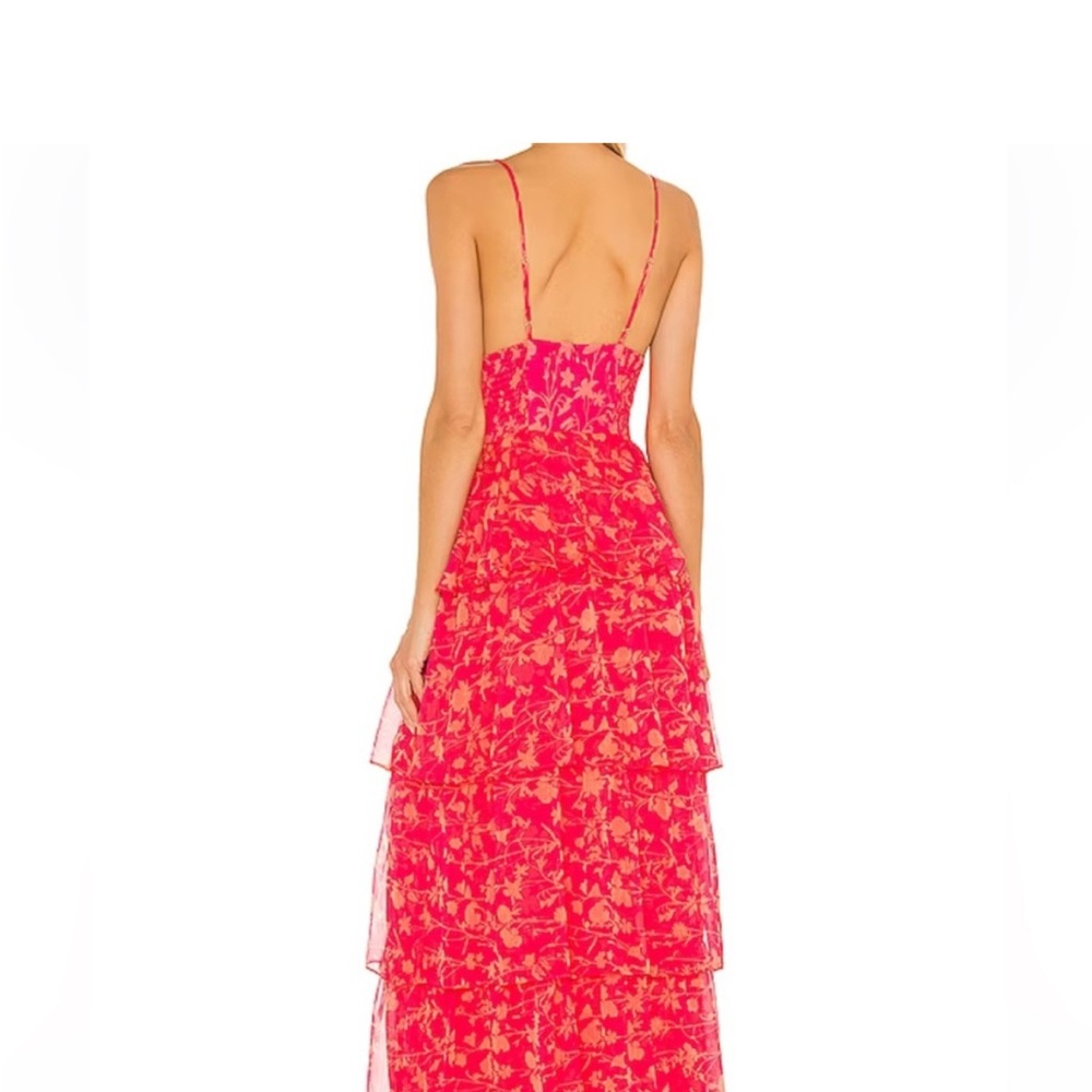 Amanda Uprichard Vibrant Pink Floral Maxi Dress - Picture 3 of 4